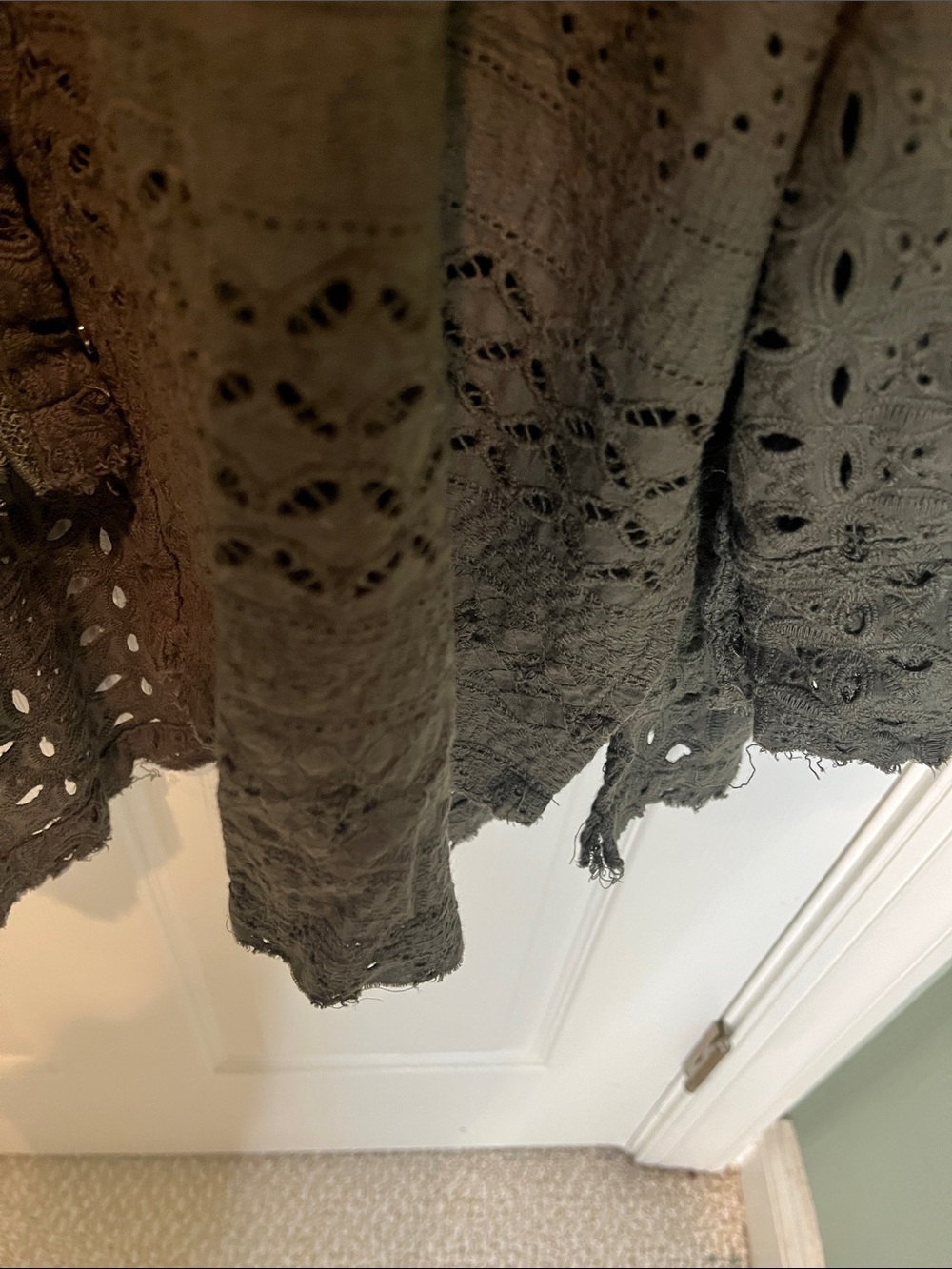 Oli & Hali Olive Eyelet Mixed-Pattern Button-Down Shirt - Picture 7 of 8